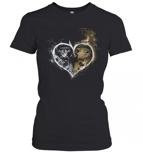 Heart Las Vegas Raiders And Annaheim Ducks T-Shirt Classic Women's T-shirt