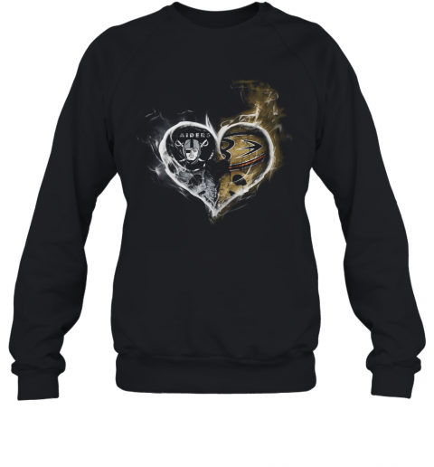 Heart Las Vegas Raiders And Annaheim Ducks T-Shirt Unisex Sweatshirt