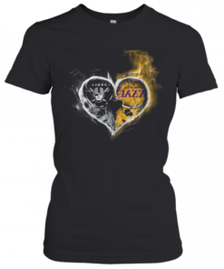 Heart Las Vegas Raiders And Los Angeles Lakers T-Shirt Classic Women's T-shirt