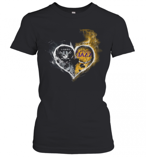 Heart Las Vegas Raiders And Los Angeles Lakers T-Shirt Classic Women's T-shirt