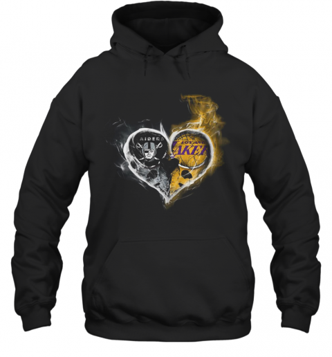 Heart Las Vegas Raiders And Los Angeles Lakers T-Shirt Unisex Hoodie