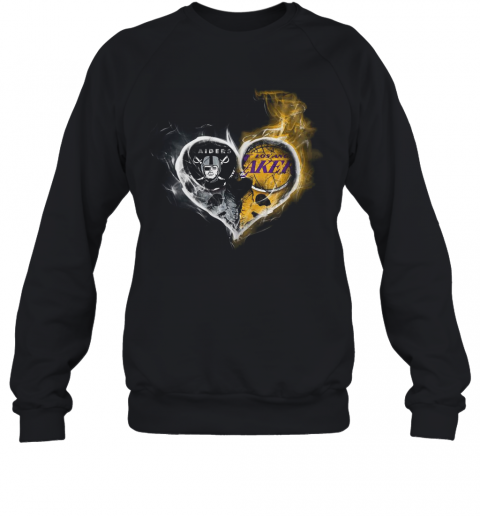 Heart Las Vegas Raiders And Los Angeles Lakers T-Shirt Unisex Sweatshirt