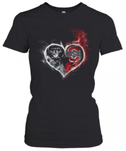 Heart Las Vegas Raiders And Ohio State Buckeyes T-Shirt Classic Women's T-shirt