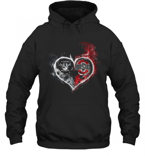 Heart Las Vegas Raiders And Ohio State Buckeyes T-Shirt Unisex Hoodie