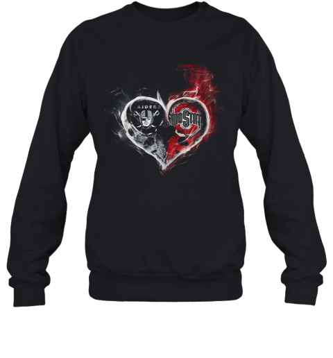 Heart Las Vegas Raiders And Ohio State Buckeyes T-Shirt Unisex Sweatshirt
