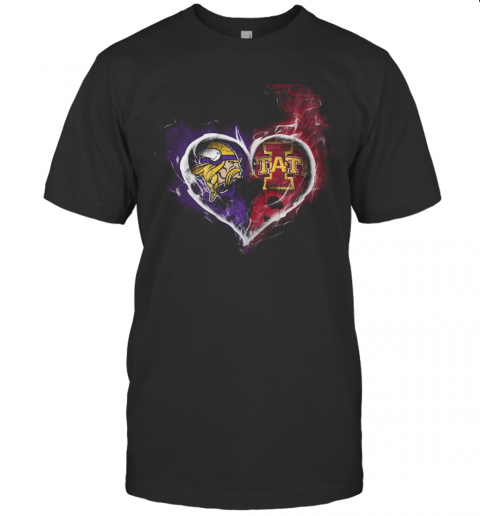Heart Minnesota Vikings And Iowa State Cyclones T-Shirt