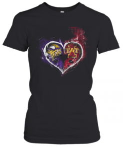 Heart Minnesota Vikings And Iowa State Cyclones T-Shirt Classic Women's T-shirt