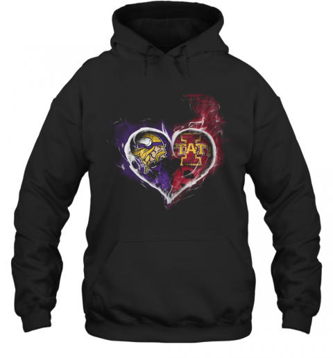 Heart Minnesota Vikings And Iowa State Cyclones T-Shirt Unisex Hoodie