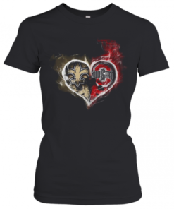 Heart New Orleans Saints And Ohio State Buckeyes T-Shirt Classic Women's T-shirt