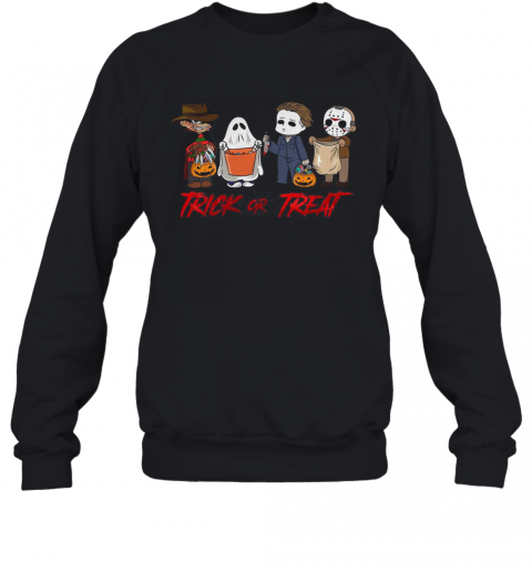 Horror Character Trick Or Treat Halloween T-Shirt Unisex Sweatshirt