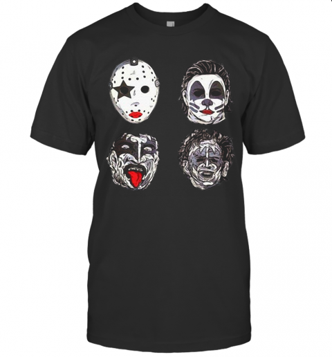 Horror Movie Character Faces Halloween T-Shirt