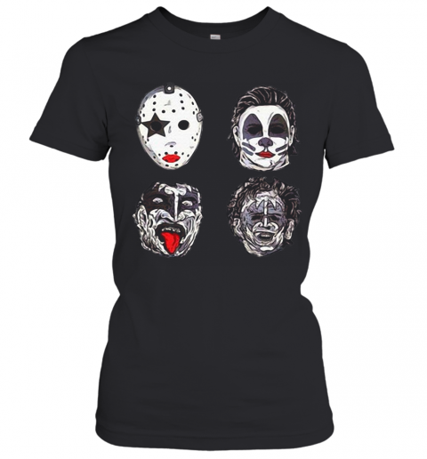 Horror Movie Character Faces Halloween T-Shirt Classic Women's T-shirt