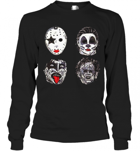 Horror Movie Character Faces Halloween T-Shirt Long Sleeved T-shirt 