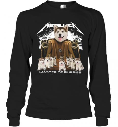 Husky Metallica Master Of Puppies T-Shirt Long Sleeved T-shirt 