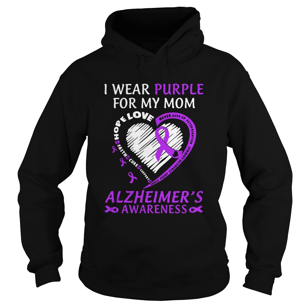 I Wear Purple For My Mom Alzheimers Awareness Hoodie