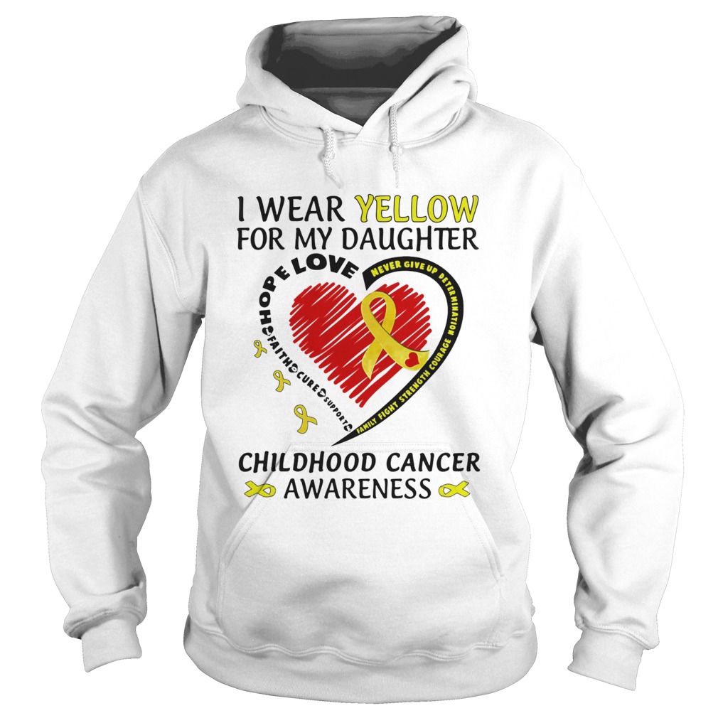 I Wear Yellow For My Daughter Childhood Cancer Awareness Hoodie