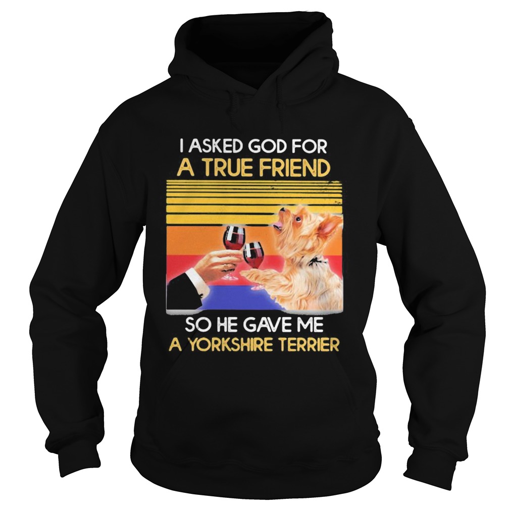 I asked god for a true friend so he sent me a yorkshire terrier vintage retro Hoodie