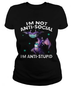 IM NOT ANTISOCIAL IM ANTISTUPID DRAGON MASK HAND SANNITIZER  Classic Ladies