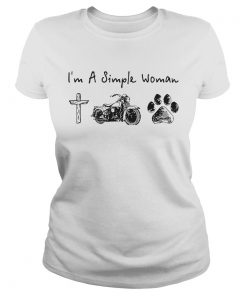 Im A Simple Woman Jesus Motorcycle Dog Paw  Classic Ladies