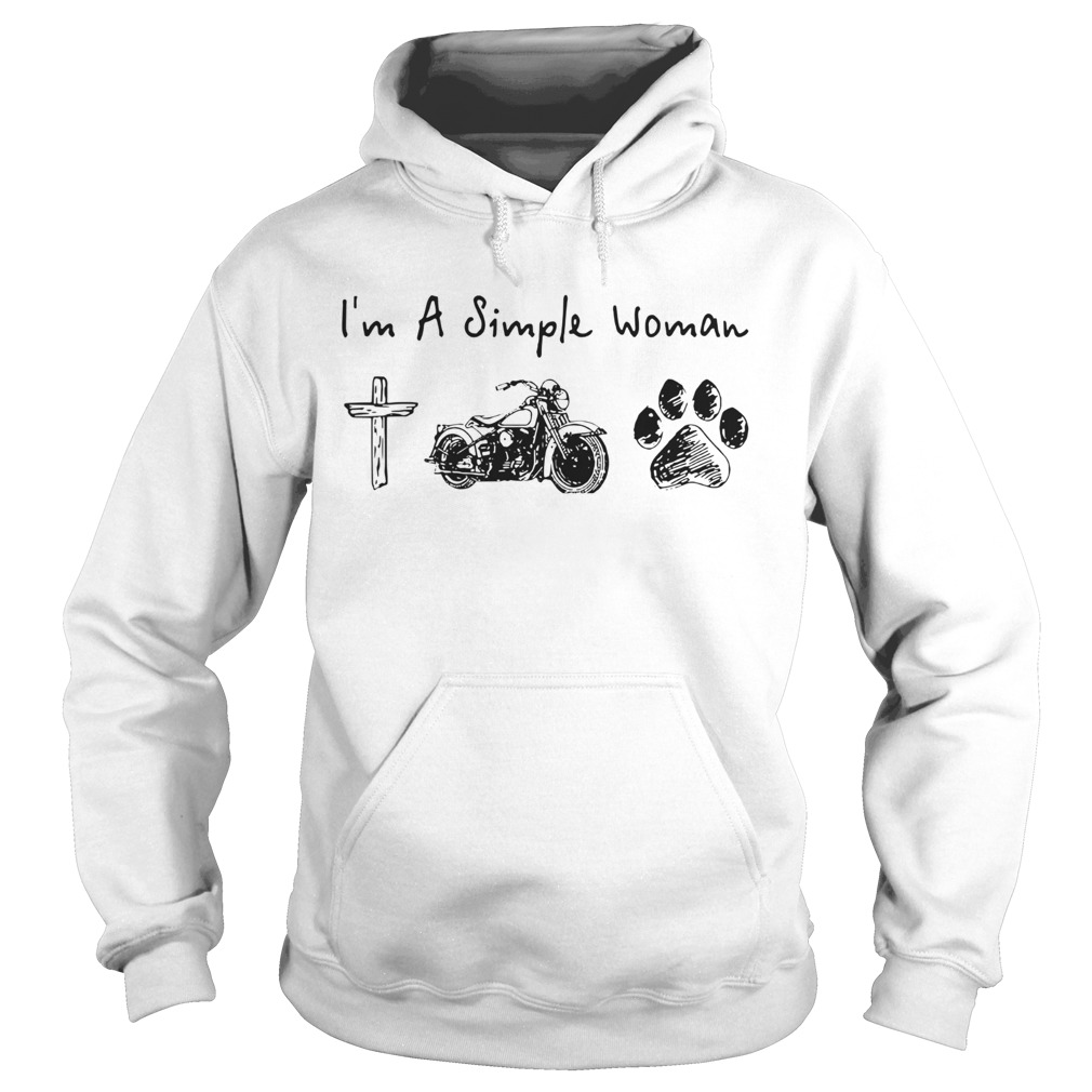 Im A Simple Woman Jesus Motorcycle Dog Paw Hoodie
