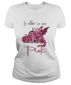 In October We Wear Pink Pumpkin Dragon Halloween  Classic Ladies