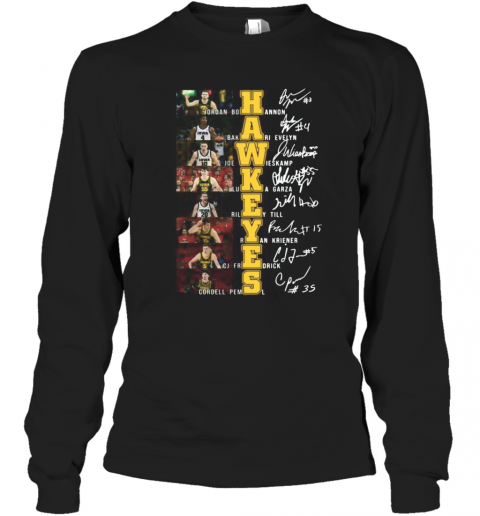 Iowa Hawkeyes Men'S Basketball Players Signatures T-Shirt Long Sleeved T-shirt 