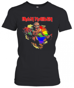 Iron Maiden Band Skeleton Lgbt Flag T-Shirt Classic Women's T-shirt