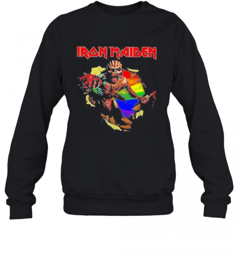 Iron Maiden Band Skeleton Lgbt Flag T-Shirt Unisex Sweatshirt