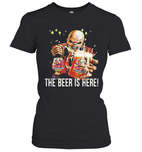 Iron Maiden Band Skeleton The Beer Is Here T-Shirt Classic Women's T-shirt