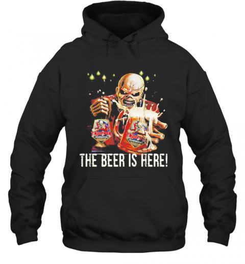 Iron Maiden Band Skeleton The Beer Is Here T-Shirt Unisex Hoodie