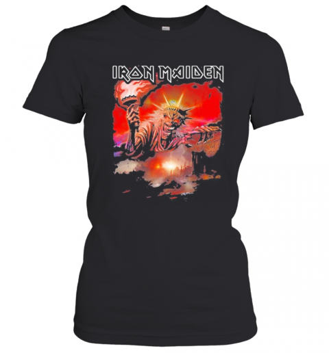 Iron Maiden Band Skeleton The Statue Of Liberty T-Shirt Classic Women's T-shirt