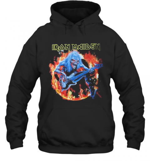 Iron Maiden Satan Playing Guitar Fire T-Shirt Unisex Hoodie