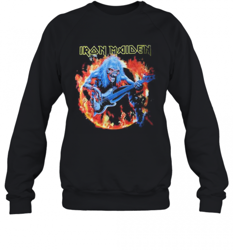 Iron Maiden Satan Playing Guitar Fire T-Shirt Unisex Sweatshirt
