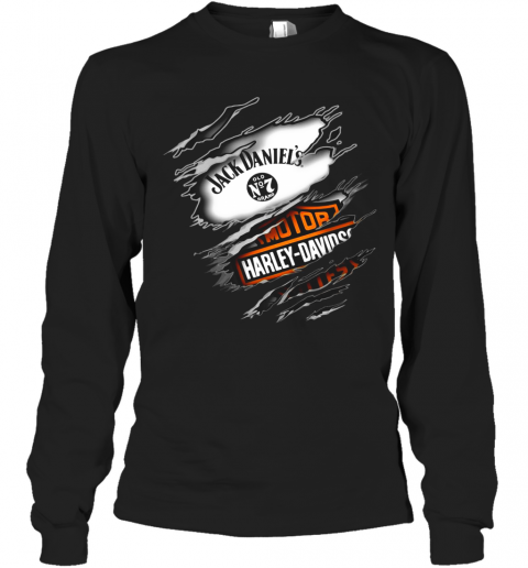 Jack Daniel'S Harley Davidson T-Shirt Long Sleeved T-shirt 