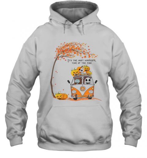 Jack Skellington Sally And Zero It'S The Most Wonderful Time Of The Year T-Shirt Unisex Hoodie