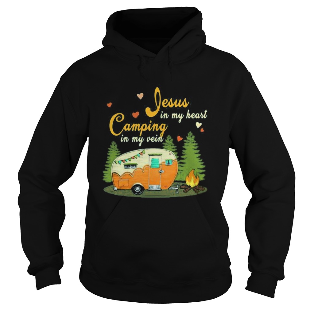 Jesus in my heart camping in my vein Hoodie