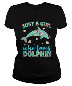 Just a girl who loves dolphins hearts  Classic Ladies