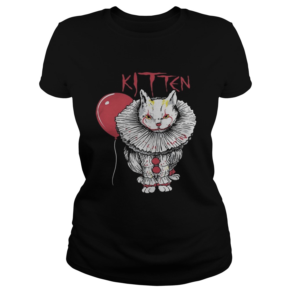 Kitten Cat And IT Clown Halloween Classic Ladies