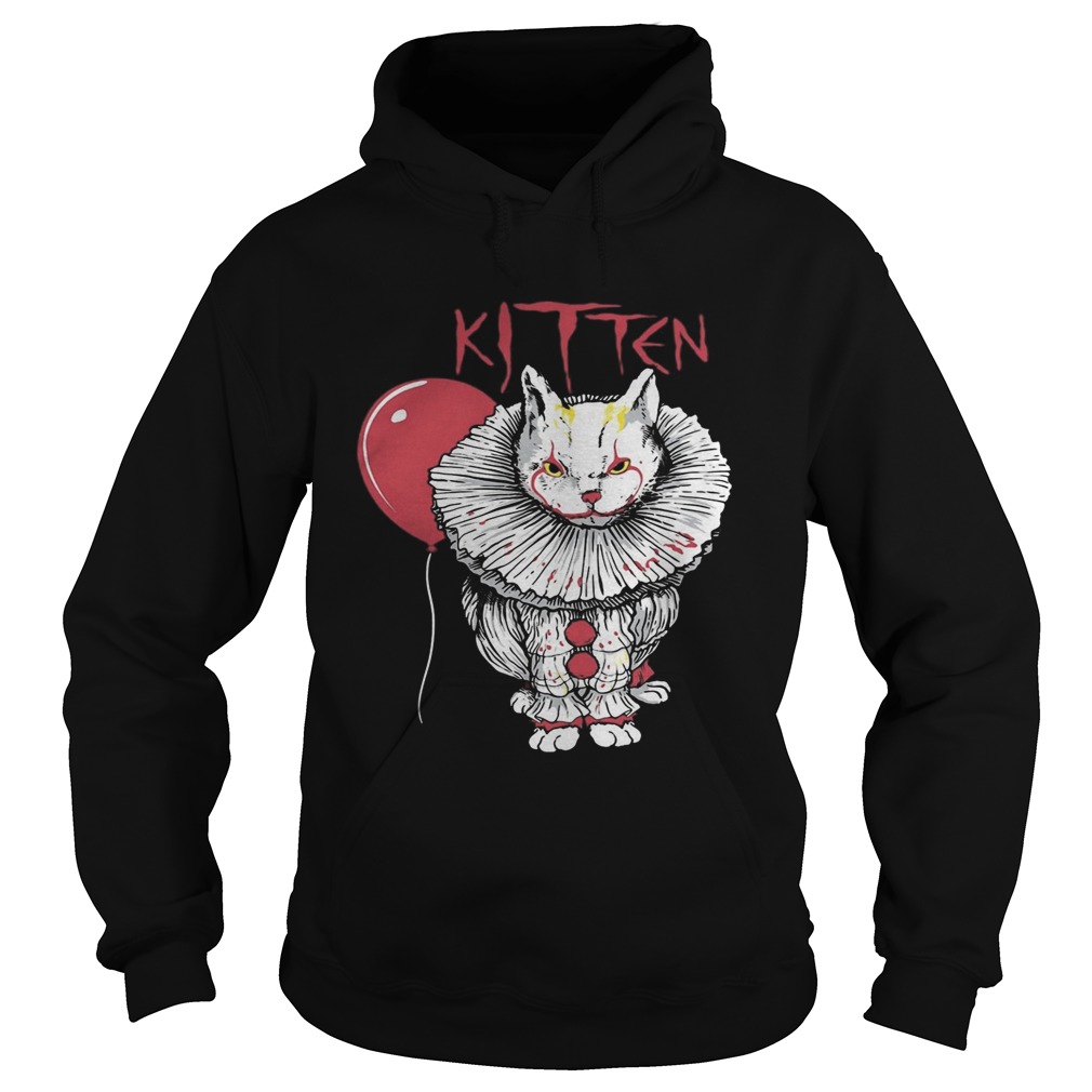 Kitten Cat And IT Clown Halloween Hoodie