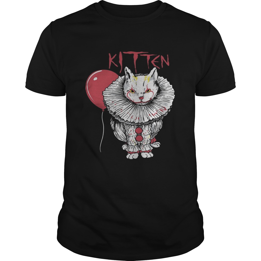 Kitten Cat And IT Clown Halloween shirt