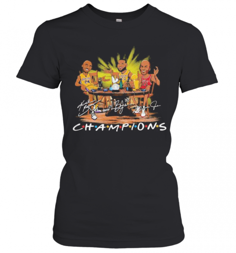 Kobe Bryant Lebron James Michael Jordan Champions Signatures T-Shirt Classic Women's T-shirt