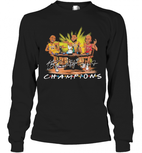 Kobe Bryant Lebron James Michael Jordan Champions Signatures T-Shirt Long Sleeved T-shirt 