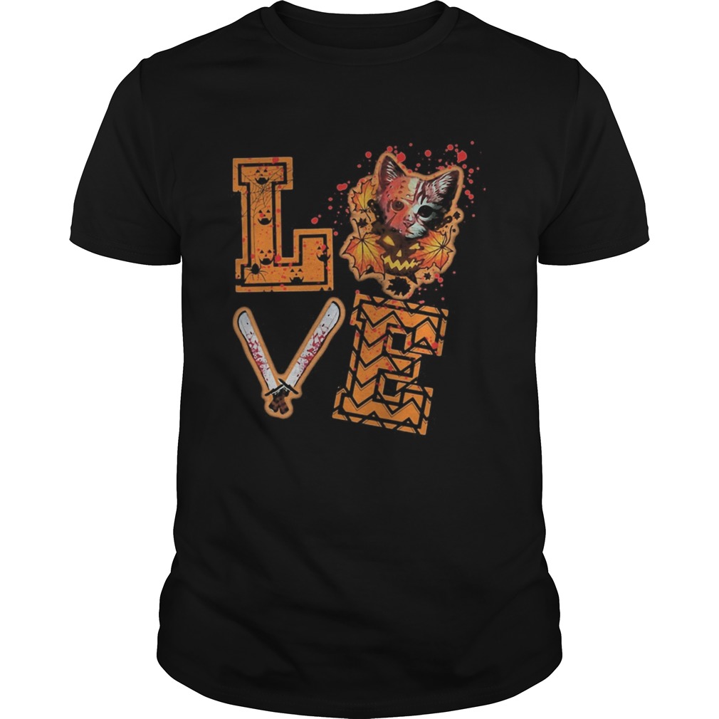 LOVE JASON VOORHEES CAT HALLOWEEN shirt