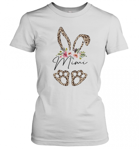 Leopard Bunny Mimi Easter Day Rabbit Eggs Flower Floral T-Shirt Classic Women's T-shirt