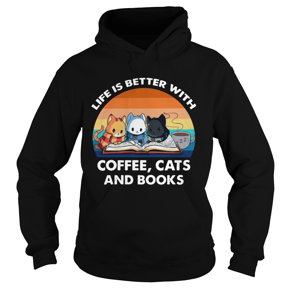 Life Better With Coffee Cats Vintage Hoodie