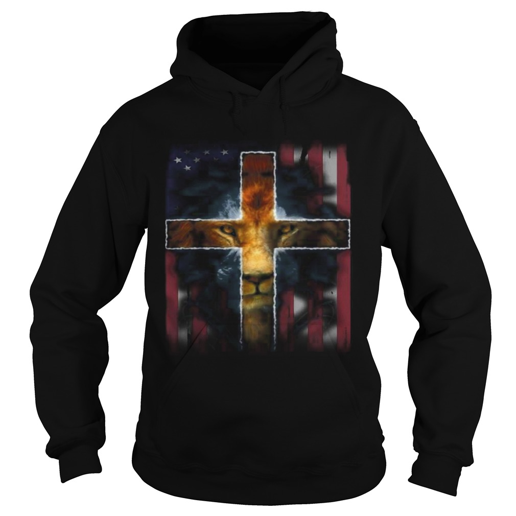 Lion king jesus american flag independence day Hoodie