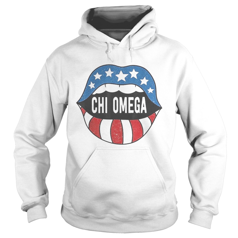 Lips chi omega american flag independence day Hoodie