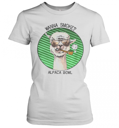 Llama Glasses Pipe Wanna Smoke Alpaca Bowl T-Shirt Classic Women's T-shirt
