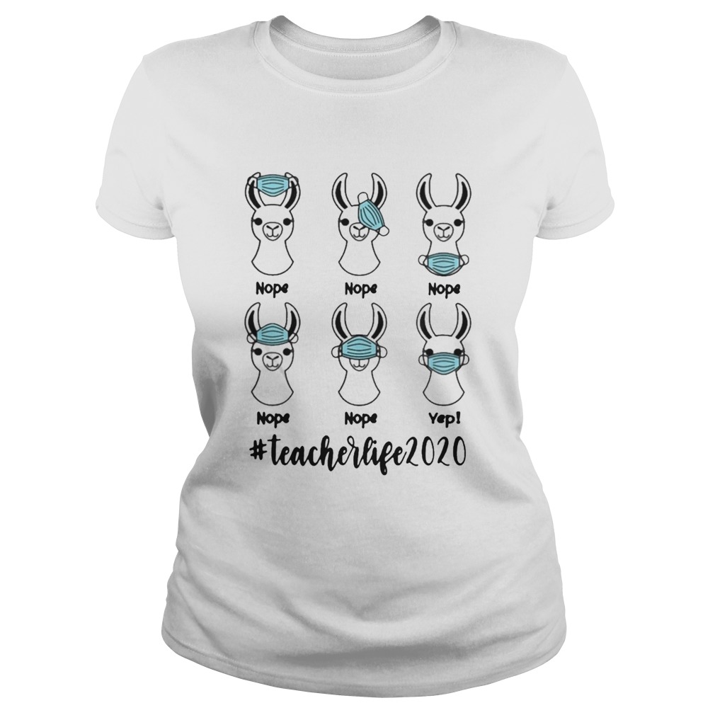 Llama Right Way To Wear Mask Teacherlife 2020 Classic Ladies