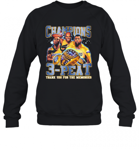 Los Angeles Lakers Champions 3 Peat Thank You For The Memories T-Shirt Unisex Sweatshirt